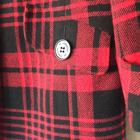 Anne Klein buffalo plaid fall wool coat - Picture 5 of 6